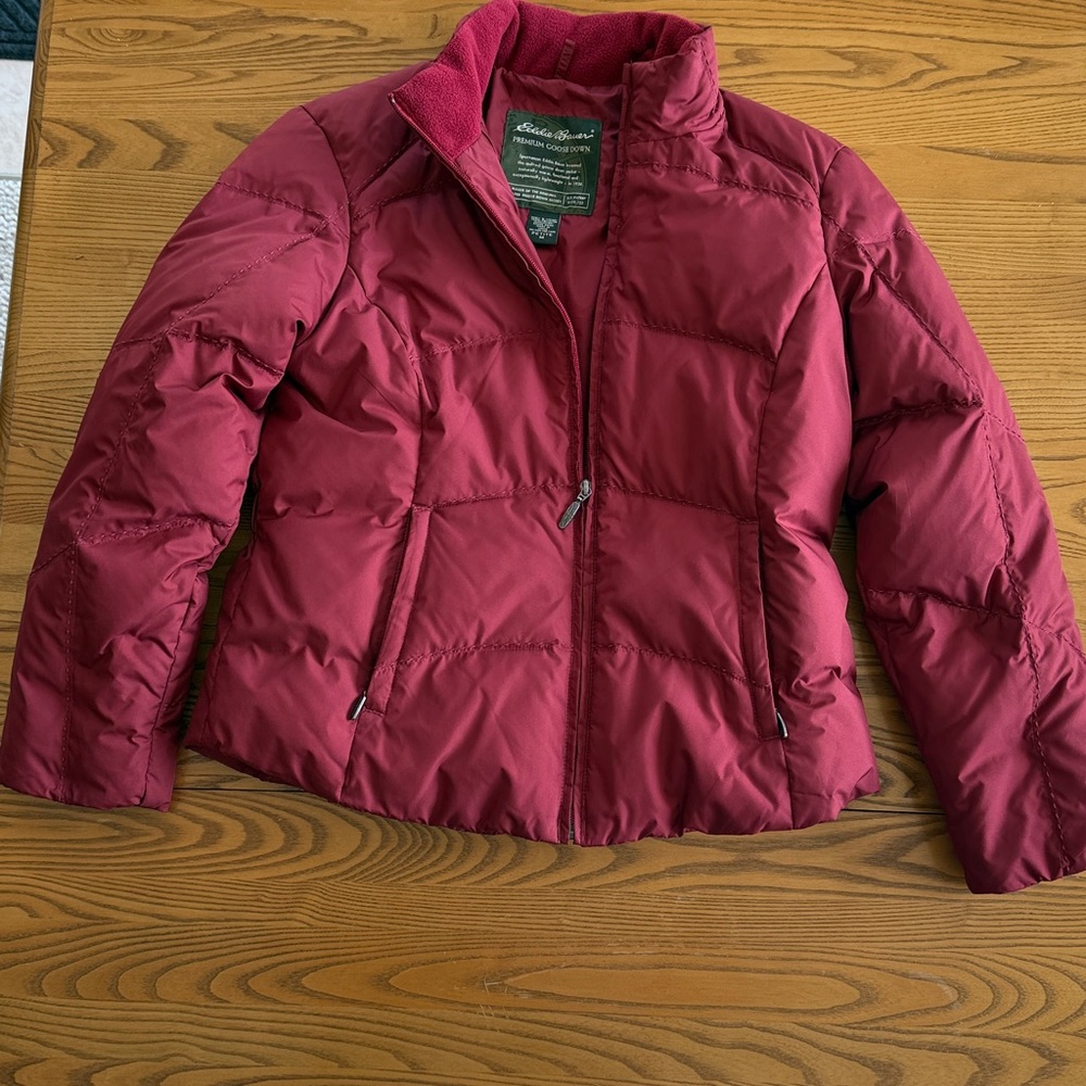 Eddie Bauer Burgundy Puffer Jacket Size PM